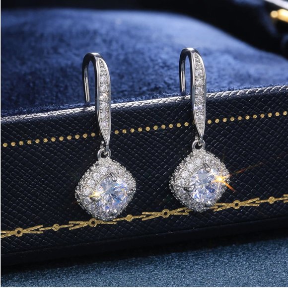 Simulated Diamond Drop Earrings - Picture 12 of 13